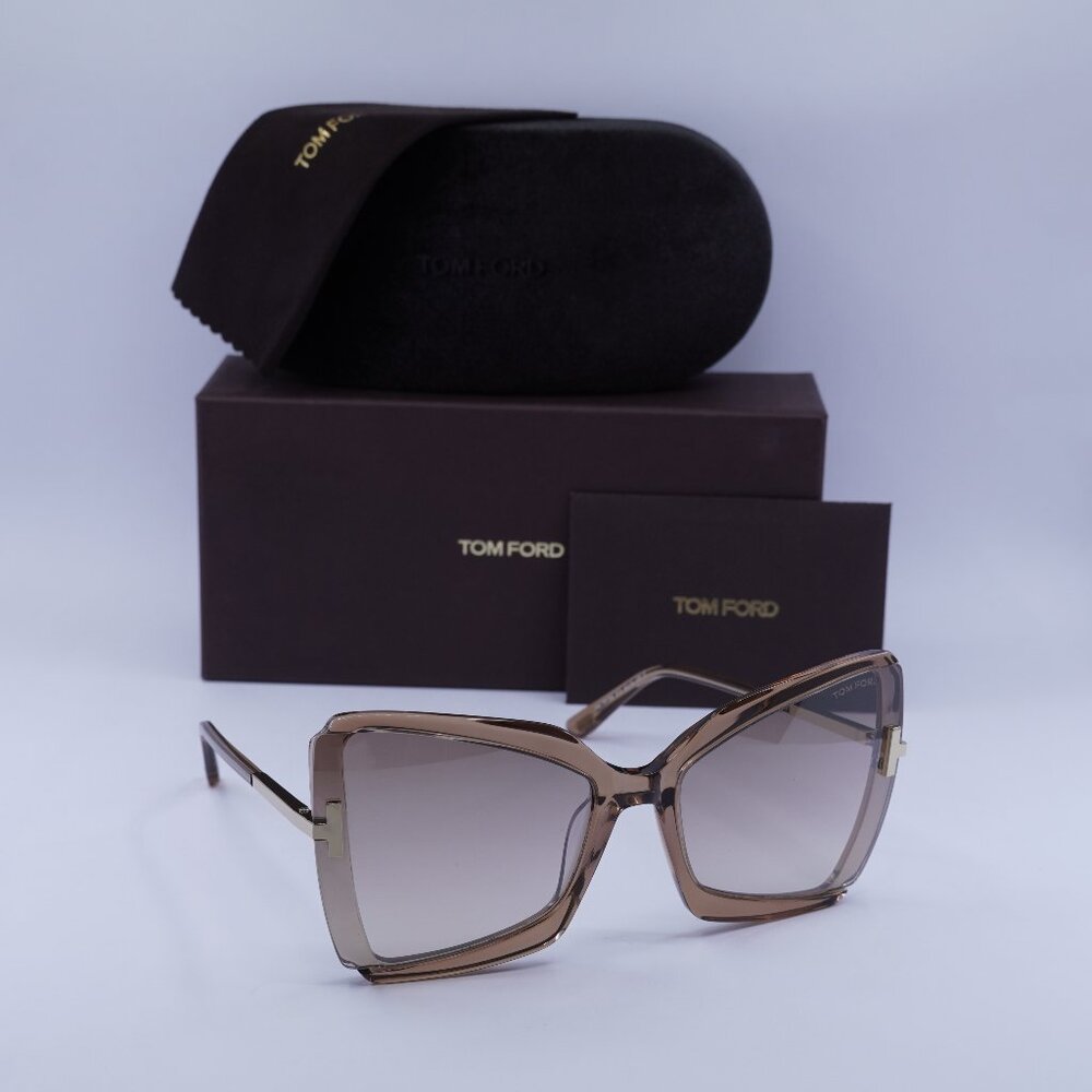 Tom Ford FT0766 57G Gia Butterfly Sunglasses - Rose Champagne with Rose Gold